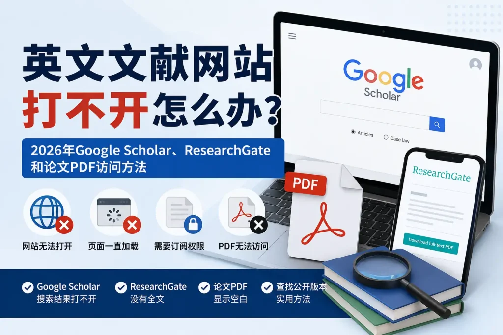 英文文献网站打不开及Google Scholar、ResearchGate和论文PDF访问方法