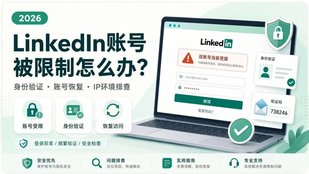 LinkedIn账号被限制怎么办？2026年身份验证、账号恢复和IP环境排查